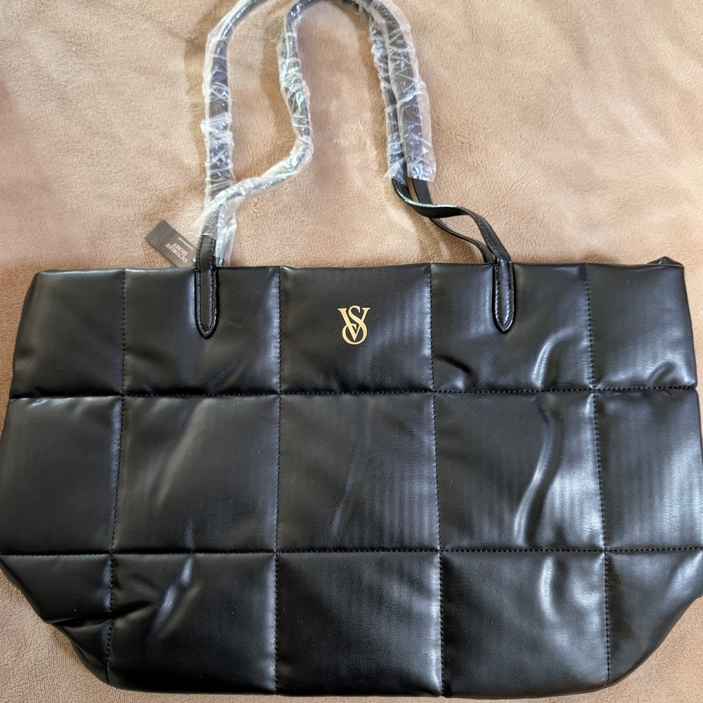 Victoria's Secret Black Quilted Tote
